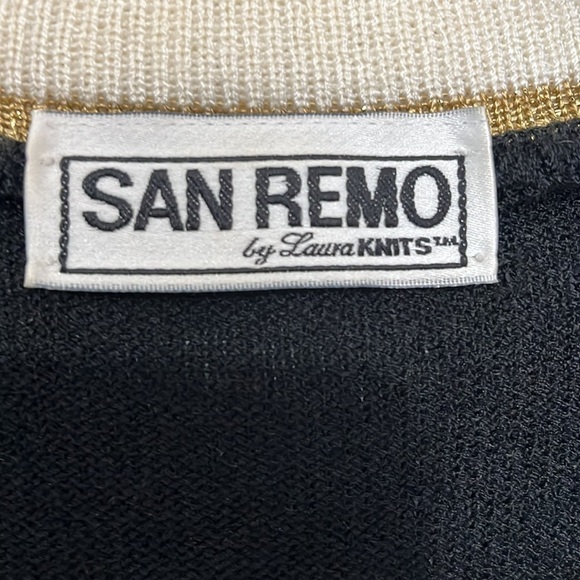 San Reno by Laura Knits (Santana) black/gold vintage cardigan sweater jacket. L - Picture 8 of 9